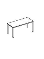 Birou rectangular 160*60 picior sectiune rectangulara