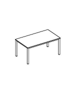Birou rectangular 200*60 picior sectiune rectangulara