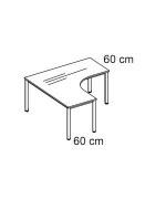 Birou L-Shape cu picior rotund 60*60/180*140 cm