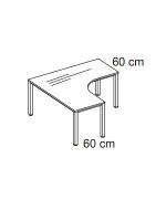 Birou L-Shape 60*60/180*160 cu picior rectangular