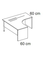 Birou L-Shape 60*60/180*120 cu picior panaou