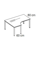 Birou L-Shape 80*60/200*160 cu picior rotund