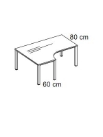 Birou L-Shape 80*60/160*120 cu picior rectangular
