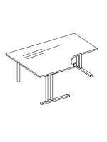 Birou L-Shape 80*60/180*120 cu picior C si bara metalica