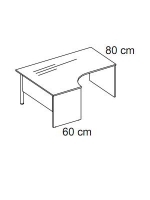 Birou L-Shape 80*60/200*160 cu picior panel
