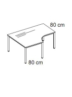 Birou L-Shape 80*80/180*160 cu picior rotund