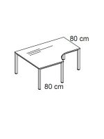 Birou L-Shape 80*80/200*140 cu picior rectangular