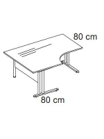 Birou L-Shape 80*80/180*120 cu picior C si panou de legatura 