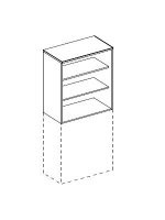 Dulap cu partea superioară deschisă – lățime 80*107 cm Melamina
