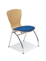 Scaun de Birou Tip Vizitator Bingo wood chrome seat plus