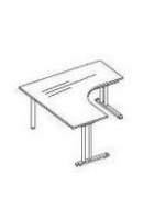 Birou L-Shape 80*80/200*140 cu picior C si bara metalica