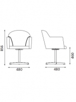 Scaun de Birou Tip Vizitator Athena cross chrome