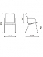 Scaun de Birou tip Vizitator Espacio arm seat plus chrome